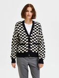 Selected CHECKED KNITTED CARDIGAN, Black, highres - 16088414_Black_999750_003.jpg