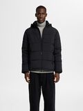 Selected HOODED PUFFER JACKET, Black, highres - 16089957_Black_003.jpg