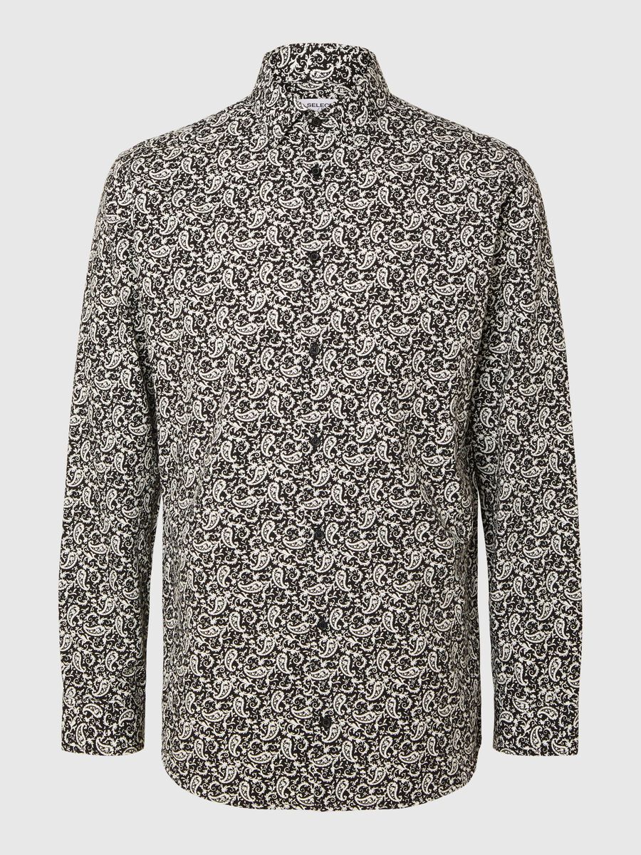 Selected SLIM FIT PRINTED SHIRT, Black, highres - 16093258_Black_1093463_001.jpg