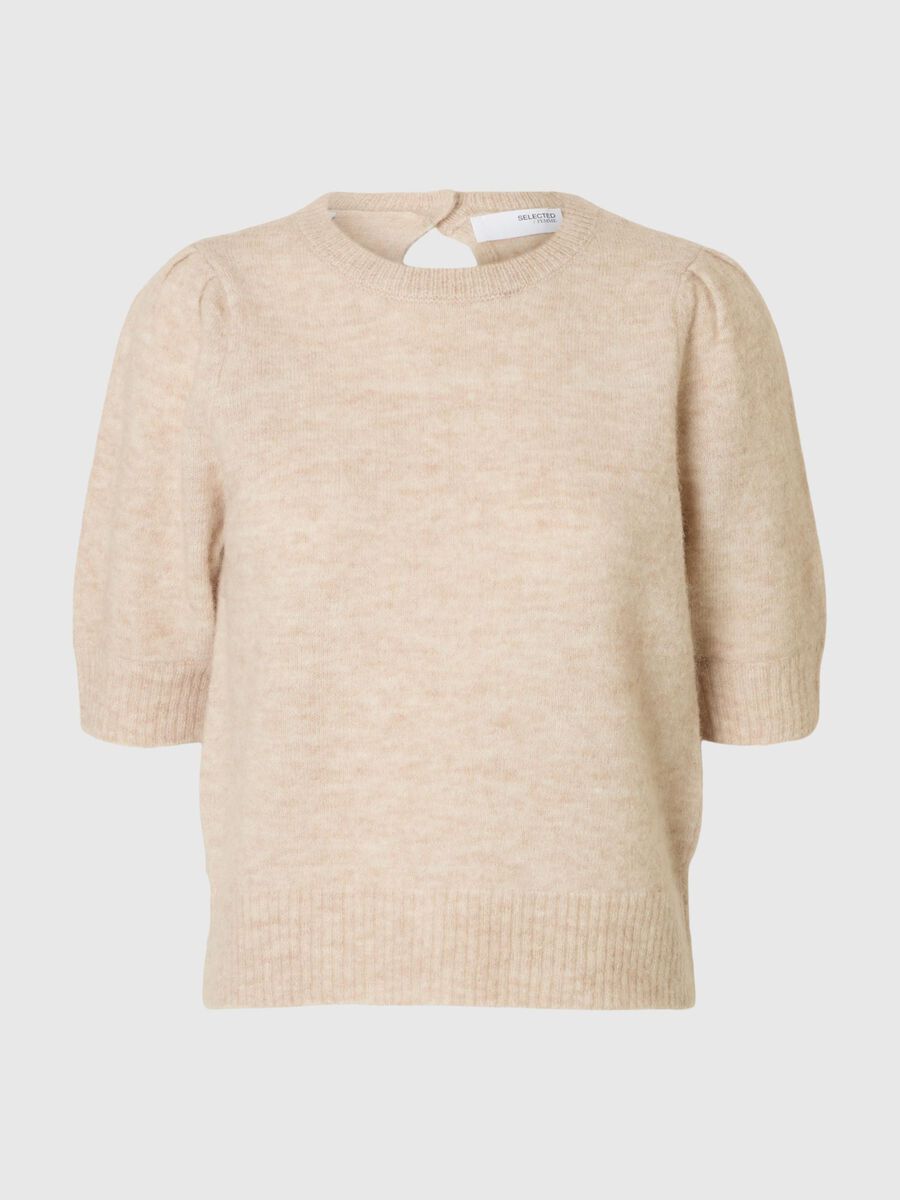 Selected WOOL BLEND  SHORT SLEEVED TOP, Birch, highres - 16094530_Birch_1131110_001.jpg