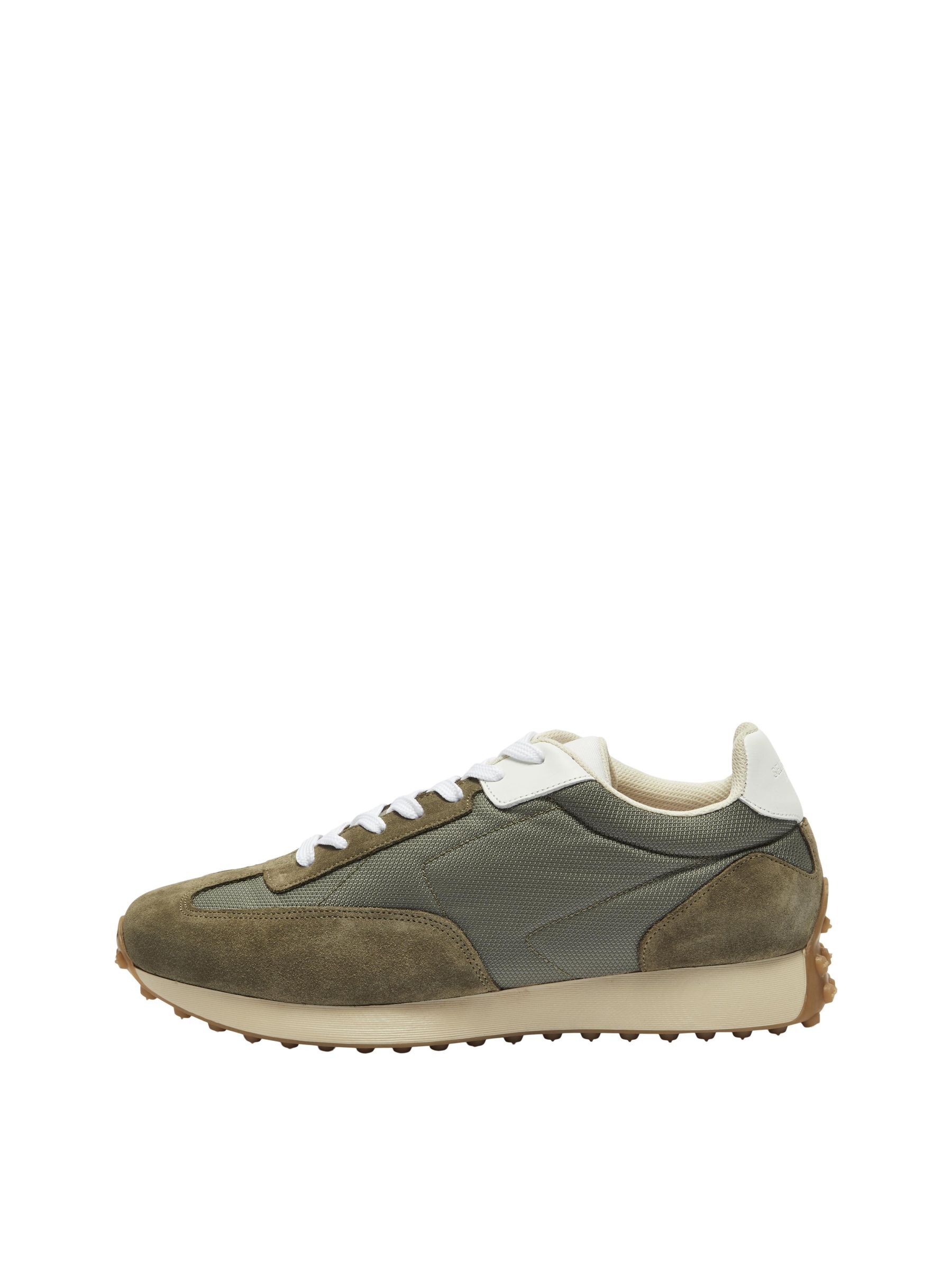 khaki running trainers