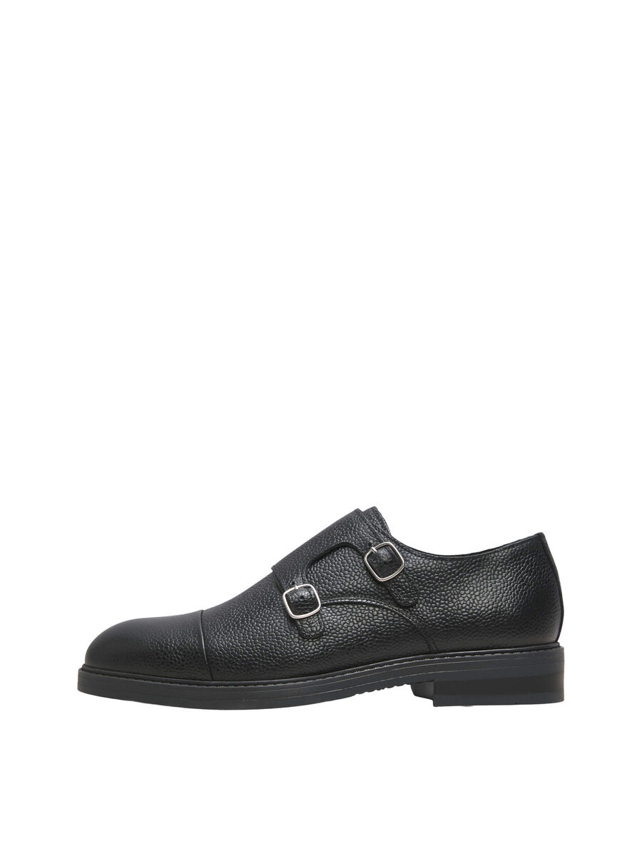 Selected CUIR CHAUSSURES À BOUCLES, Black, highres - 16085030_Black_001.jpg