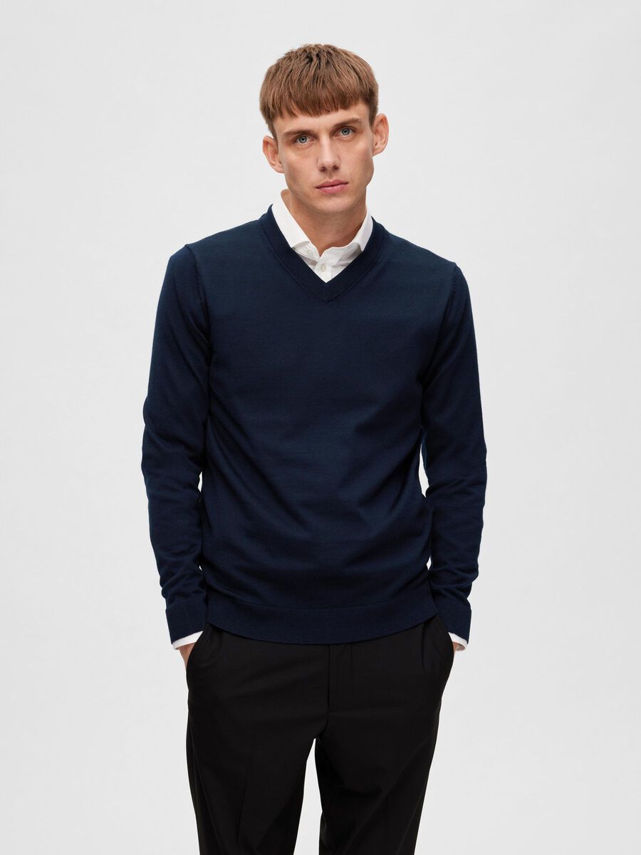 Selected MERINOULL COOLMAX® GENSER, Navy Blazer, highres - 16089190_NavyBlazer_003.jpg