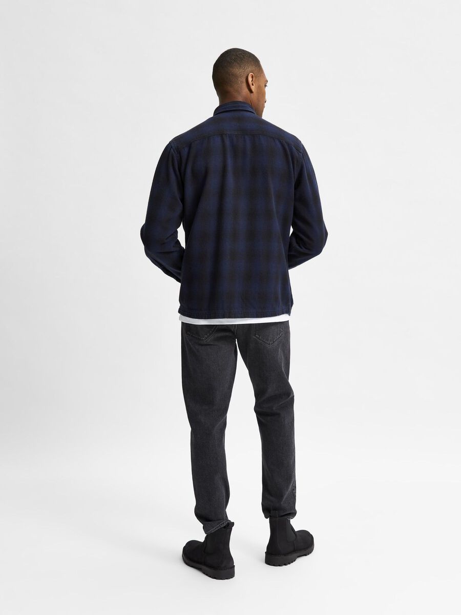 Selected CHECKED OVERSHIRT, Navy Blazer, highres - 16080849_NavyBlazer_876265_004.jpg