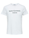 Selected À IMPRIMÉ RAS DU COU - T-SHIRT, Bright White, highres - 16065623_BrightWhite_656196_001.jpg