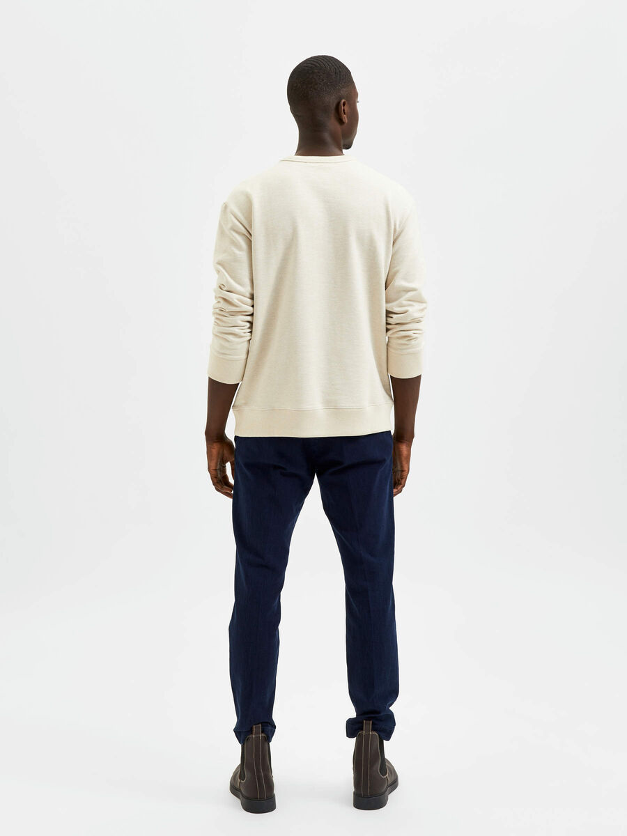 Selected CREW NECK SWEATSHIRT, Egret, highres - 16081950_Egret_004.jpg