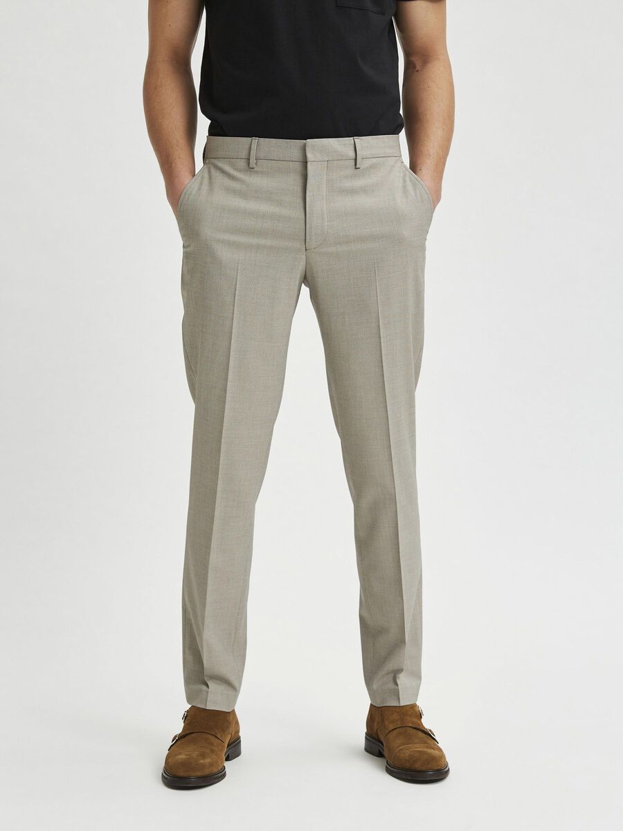 Selected SLIM FIT GENANVENDT POLYESTER HABIT BUKSER, Sand, highres - 16078113_Sand_003.jpg