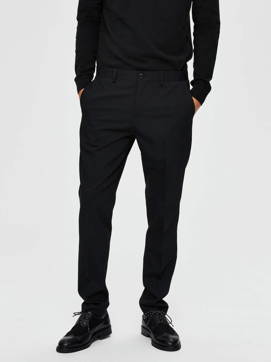 Selected GERECYCLEDE POLYESTER SLIM FIT PANTALON, Black, highres - 16077571_Black_003.jpg