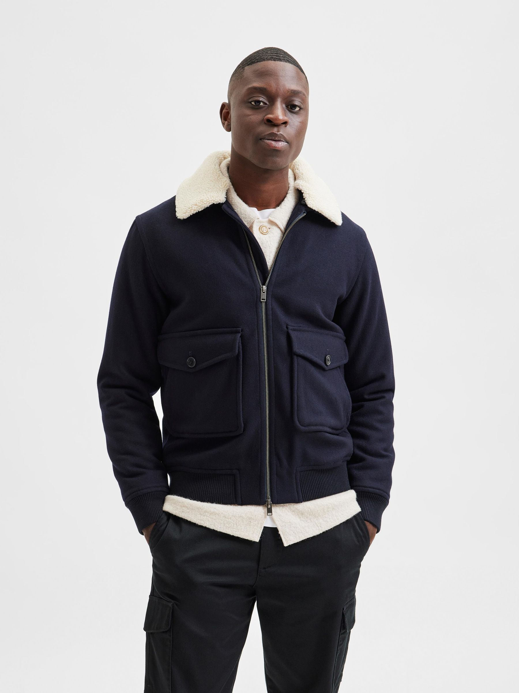 bomber jacket shearling collar