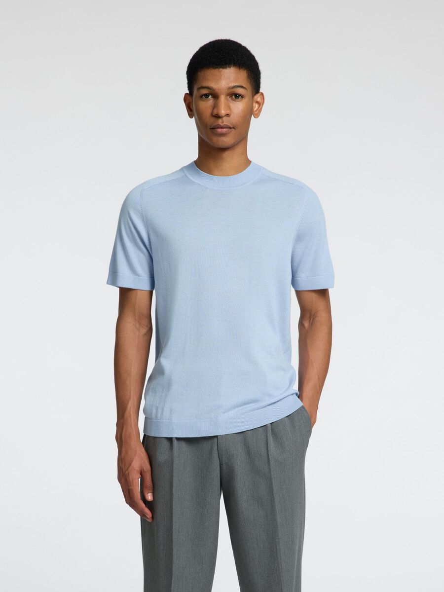 Selected 100% MERINO WOOL T-SHIRT, Winter Sky, highres - 16096370_WinterSky_003.jpg