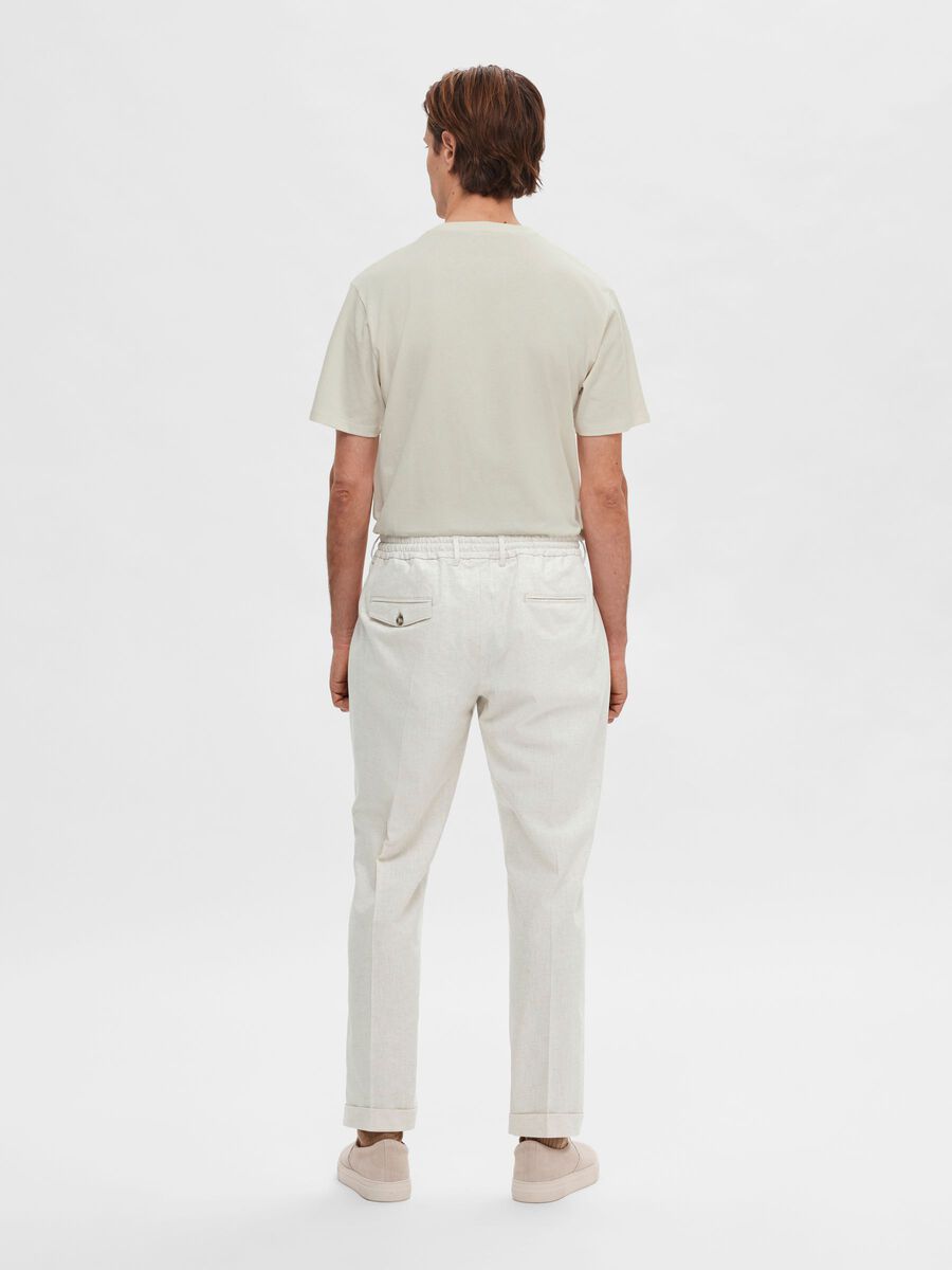 Selected LOOSE FIT TAPERED TROUSERS, Bone White, highres - 16082851_BoneWhite_004.jpg