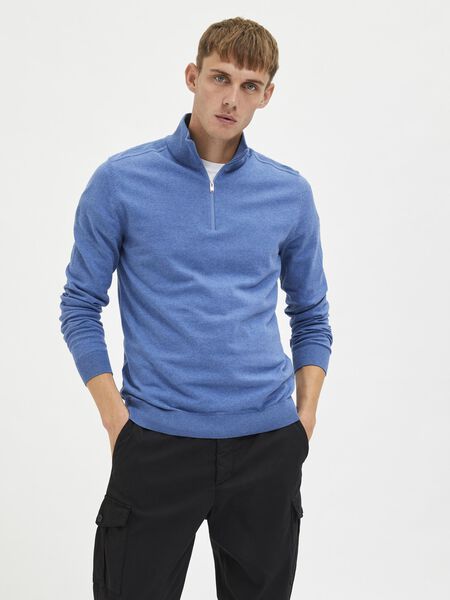 Selected HALF-ZIP KNITTED JUMPER, True Navy, highres - 16074687_TrueNavy_779218_003.jpg