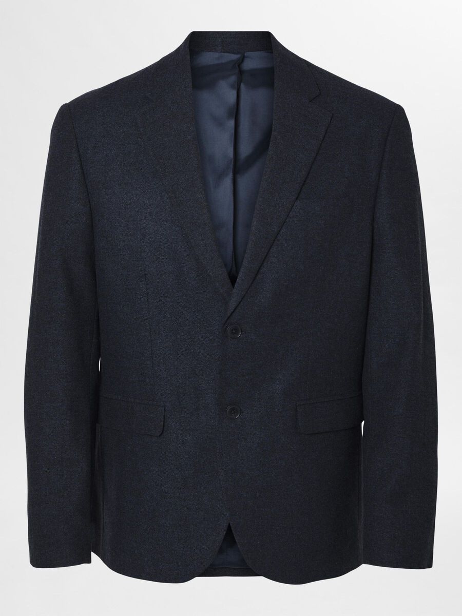 Selected CHECKED WOOL BLEND  BLAZER, Dark Blue, highres - 16094332_DarkBlue_1115787_001.jpg