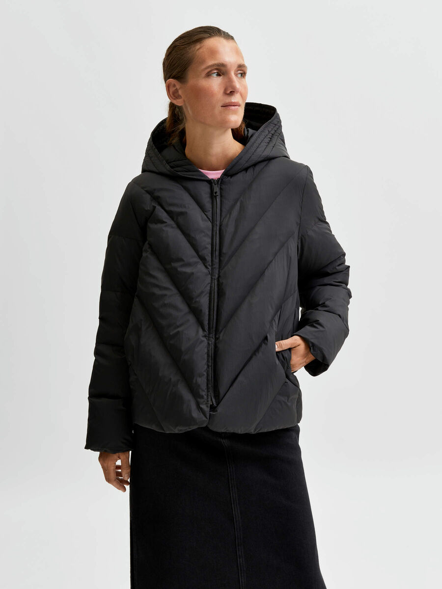 Selected QUILTED DOWN JACKET, Black, highres - 16079160_Black_003.jpg