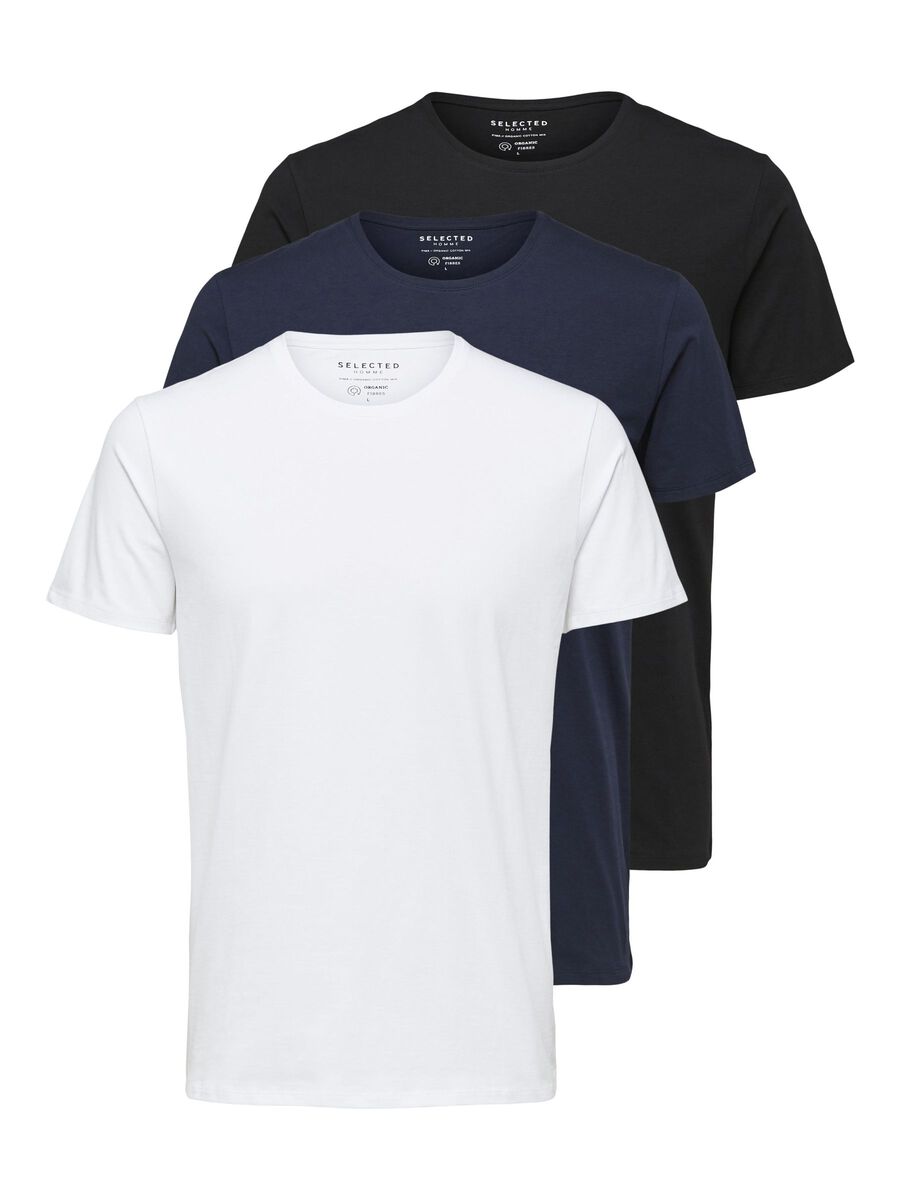 Selected 3-PACK PIMA KATOENEN T-SHIRT, Black, highres - 16076191_Black_888491_003.jpg