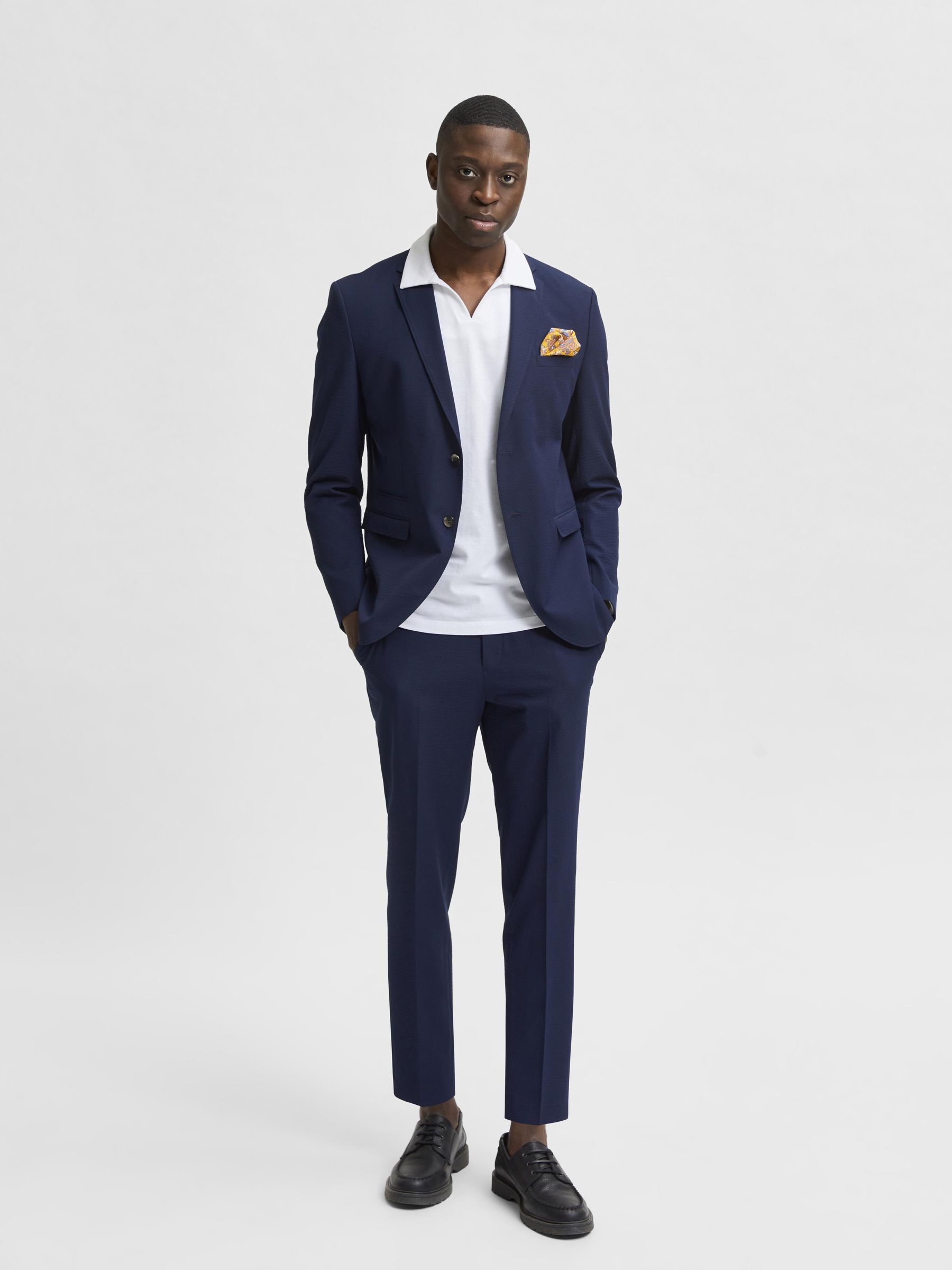 Navy seersucker blazer store