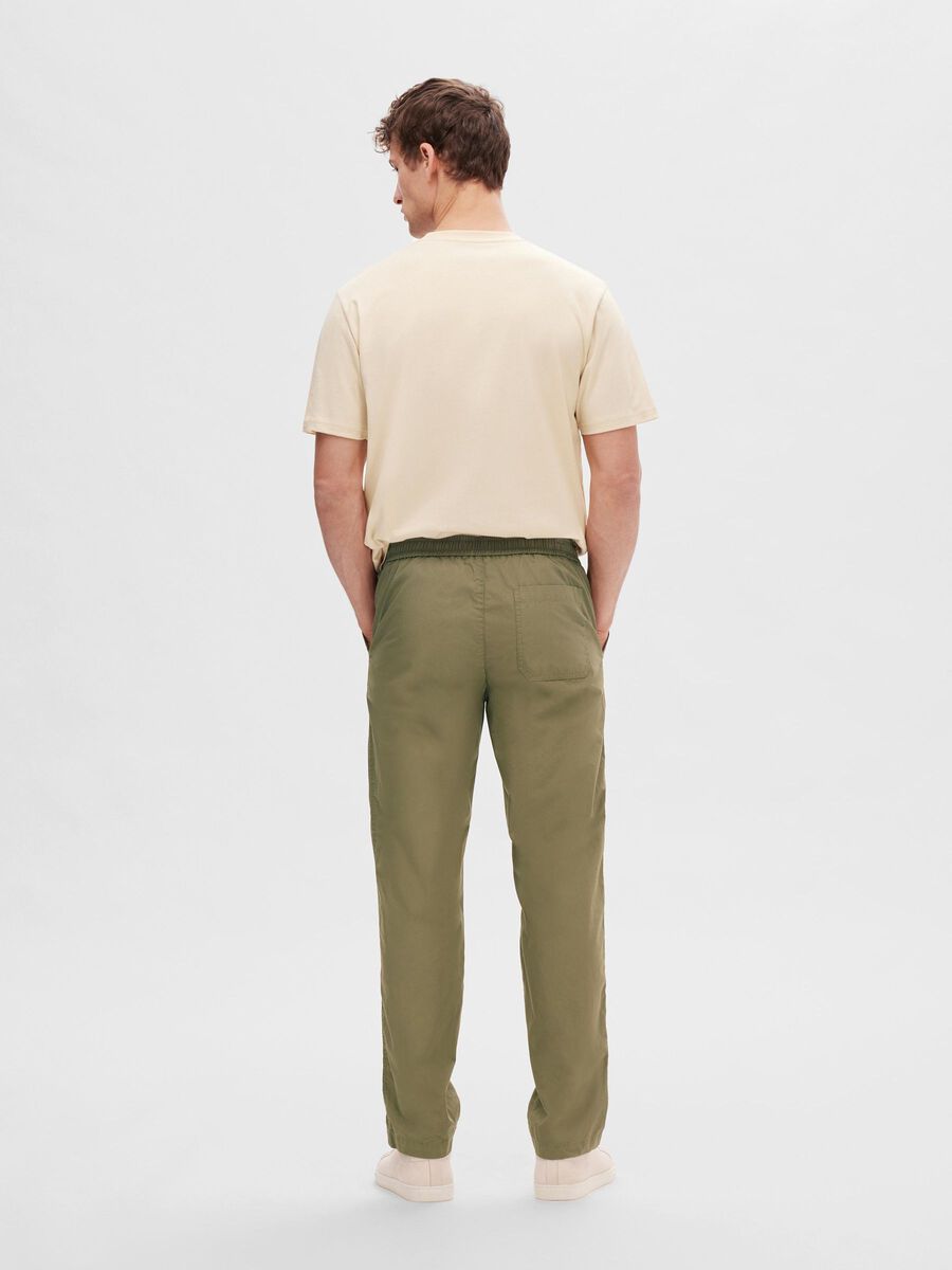 Selected 196 STRAIGHT FIT COTTON TROUSERS, Burnt Olive, highres - 16092748_BurntOlive_004.jpg