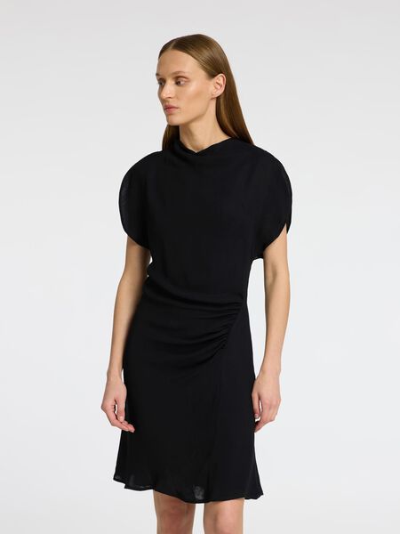 Selected SHORT SLEEVED MINI DRESS, Black, highres - 16097788_Black_003.jpg