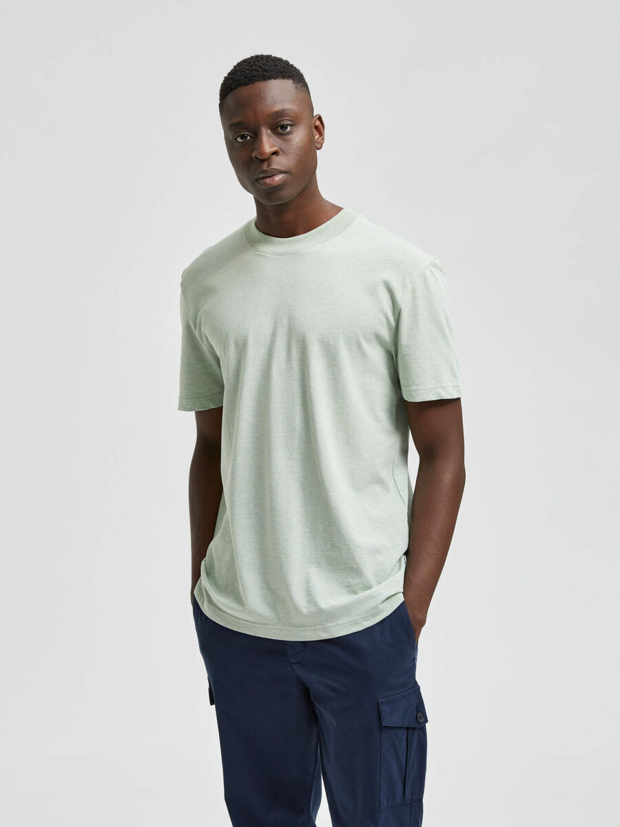 Selected SHORT-SLEEVED T-SHIRT, Desert Sage, highres - 16077385_DesertSage_861562_003.jpg