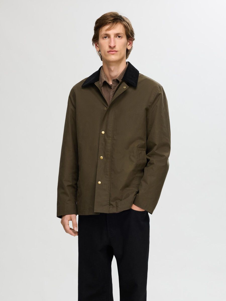 Selected WAXED COTTON JACKET, Grape Leaf, highres - 16094041_GrapeLeaf_003.jpg