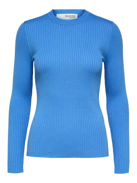 Selected RIBBED KNITTED JUMPER, Ultramarine, highres - 16085202_Ultramarine_001.jpg
