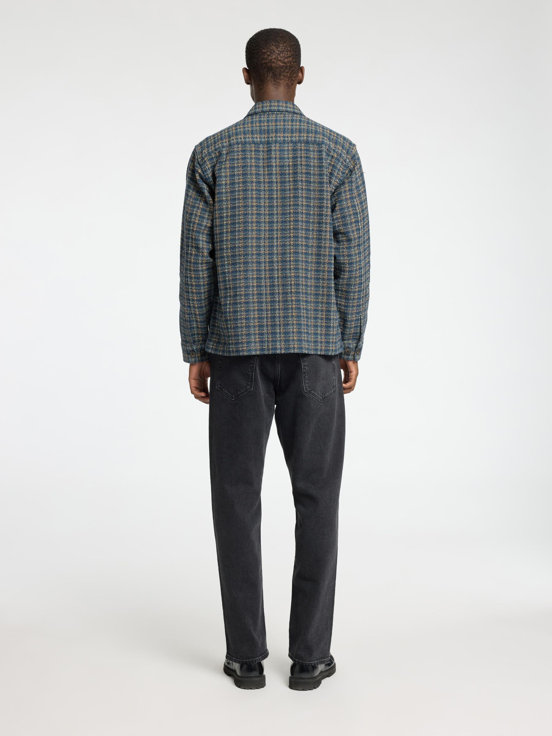 CHECKED ZIP-UP OVERSHIRT | Blue | SELECTED HOMME®