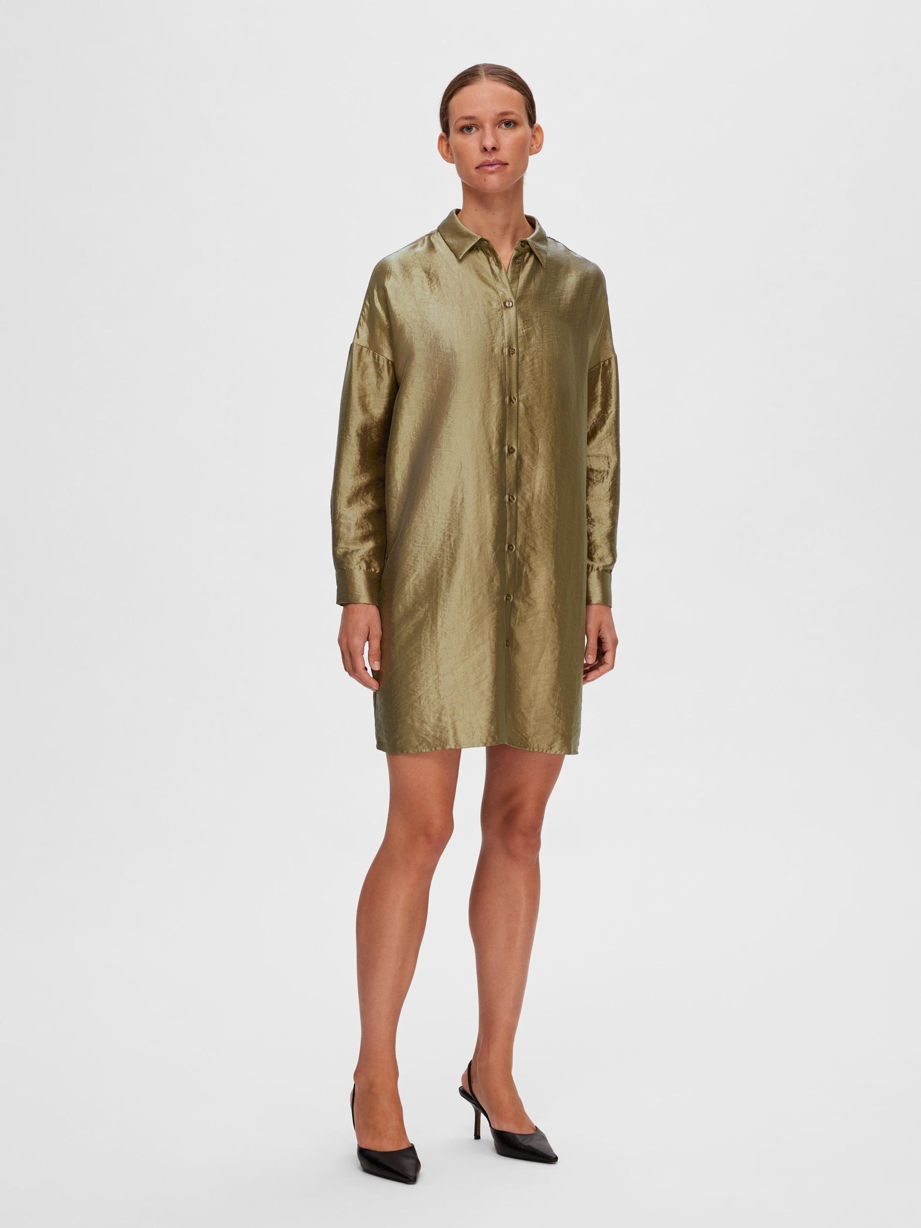 METALLIC SHIRT DRESS Metallic SELECTED FEMME