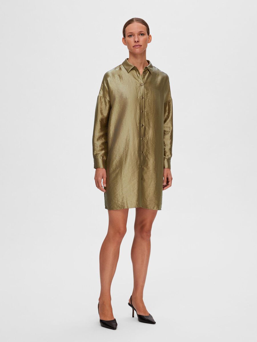 Selected METALLIC SHIRT DRESS, Gold Colour, highres - 16091940_GoldColour_005.jpg