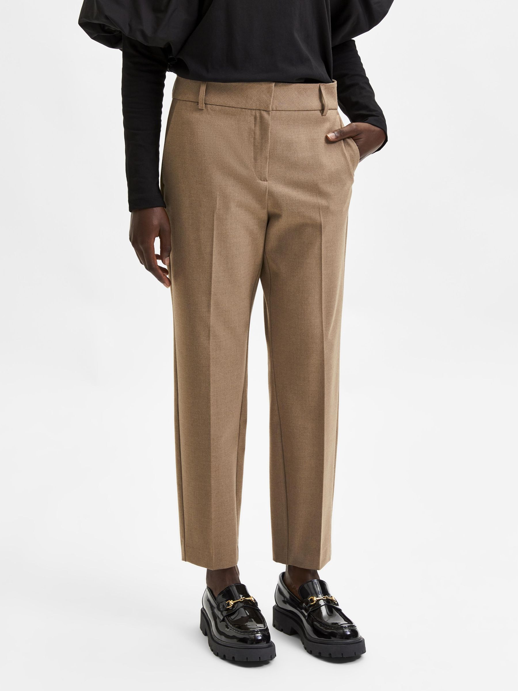 Camel cropped trousers outlet