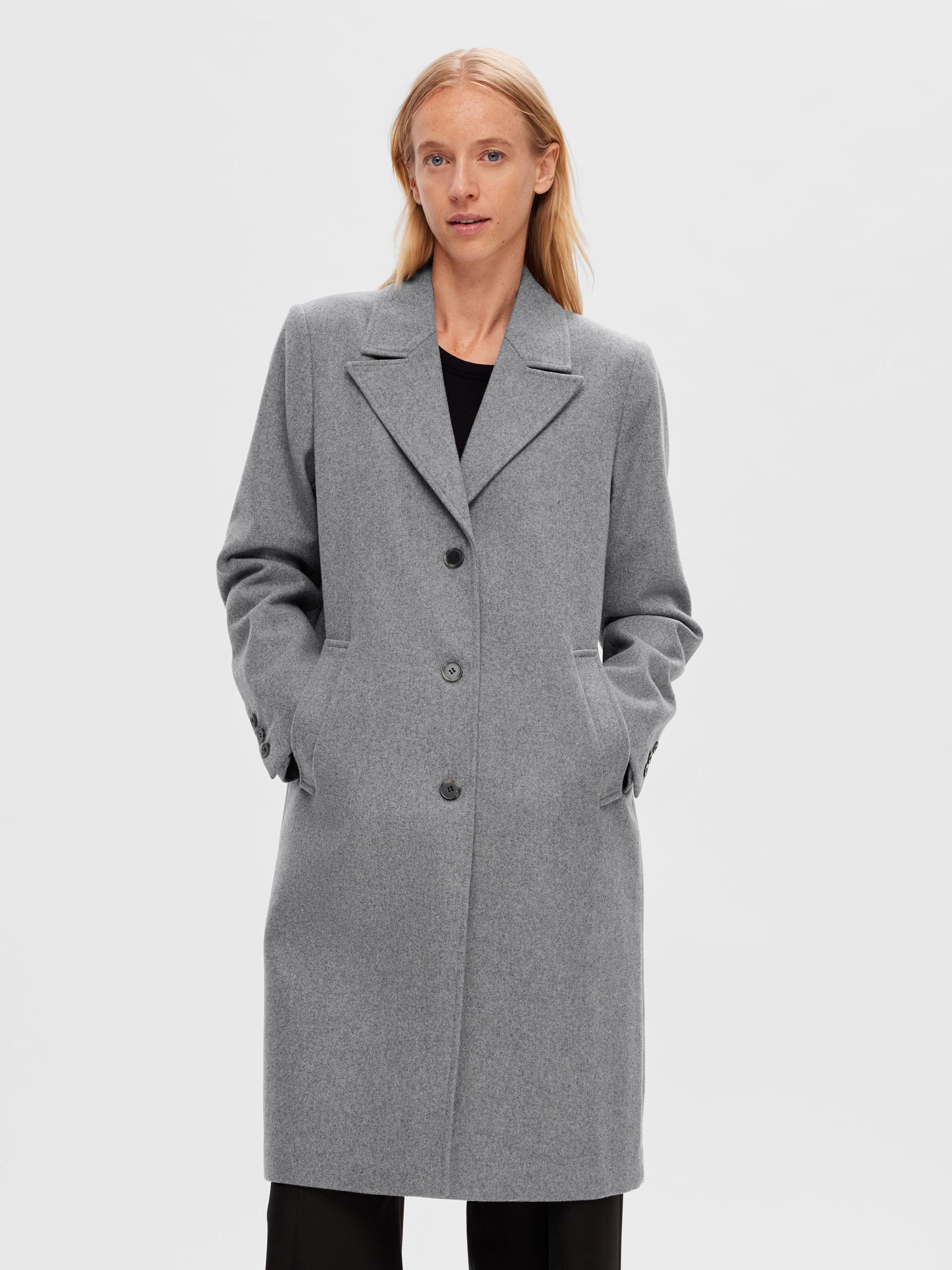 SINGLE BREASTED COAT Grey SELECTED FEMME