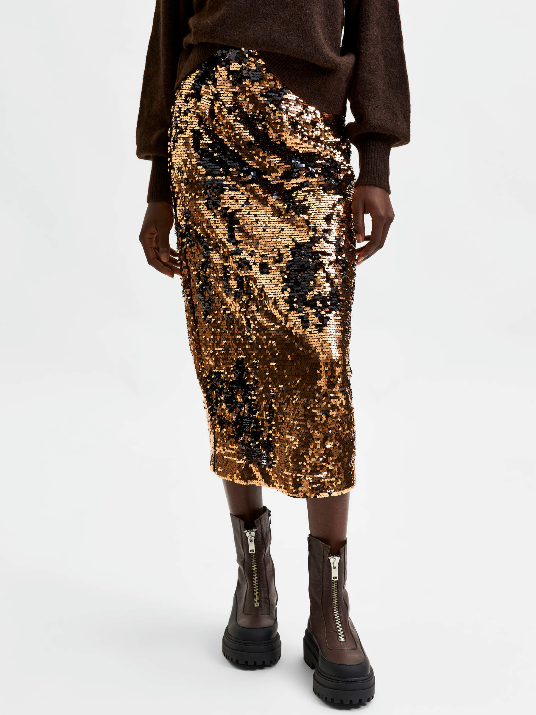 mid length sequin skirts