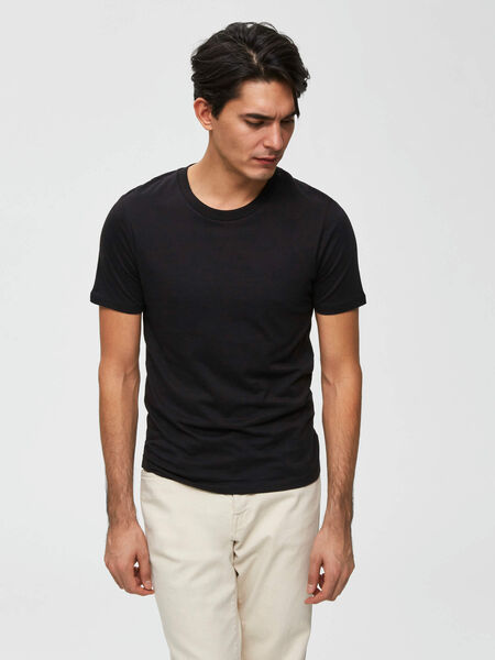 Selected THE PERFECT O-NECK  - T-SHIRT, Black, highres - 16057141_Black_003.jpg
