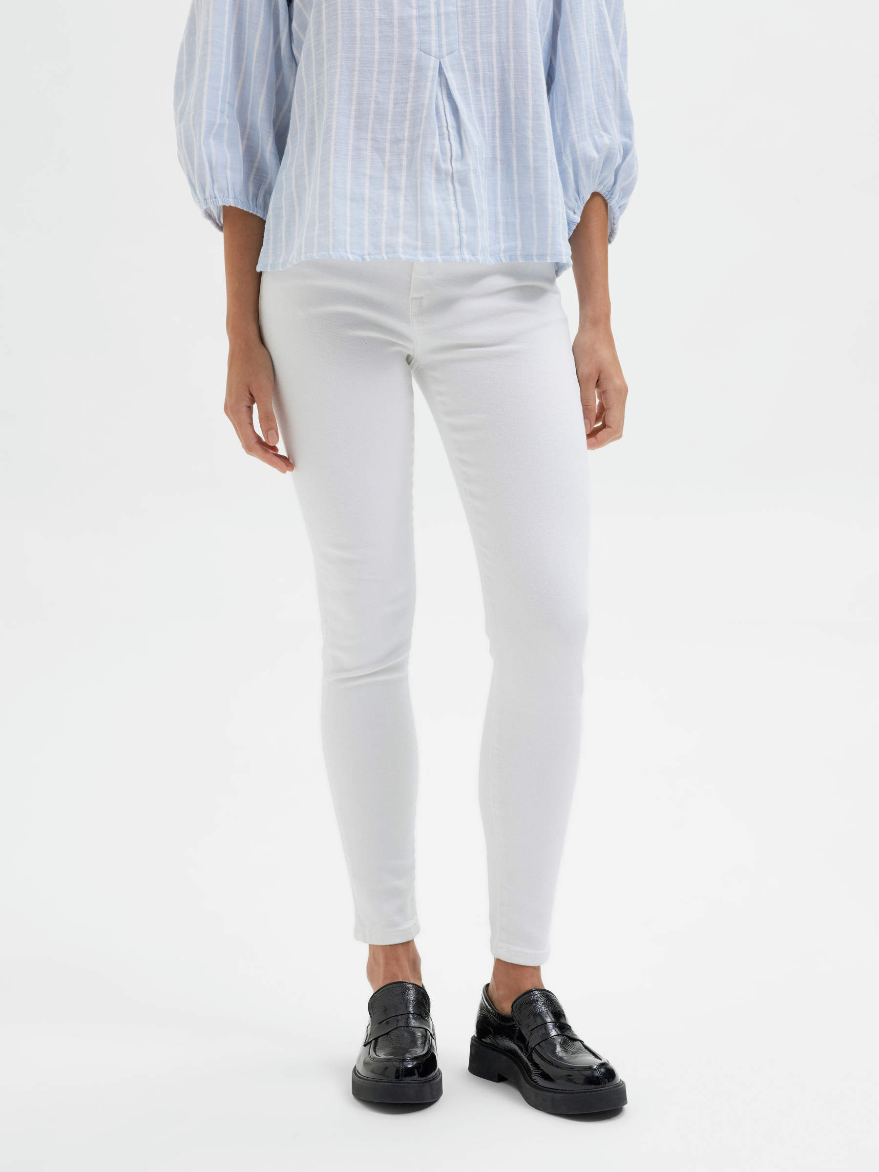 MID WAIST SKINNY FIT JEANS White SELECTED FEMME