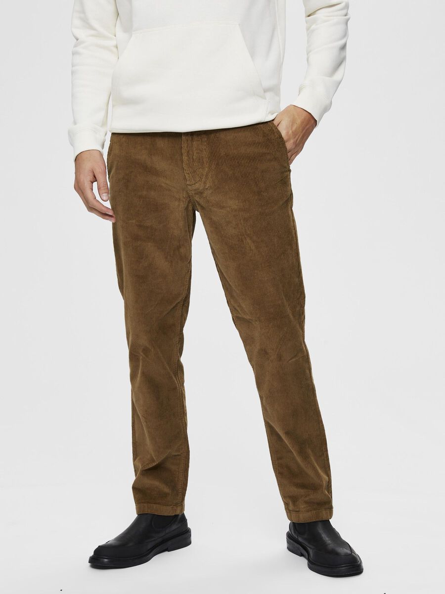Selected CORDUROY STRETCH TROUSERS, Camel, highres - 16076030_Camel_003.jpg
