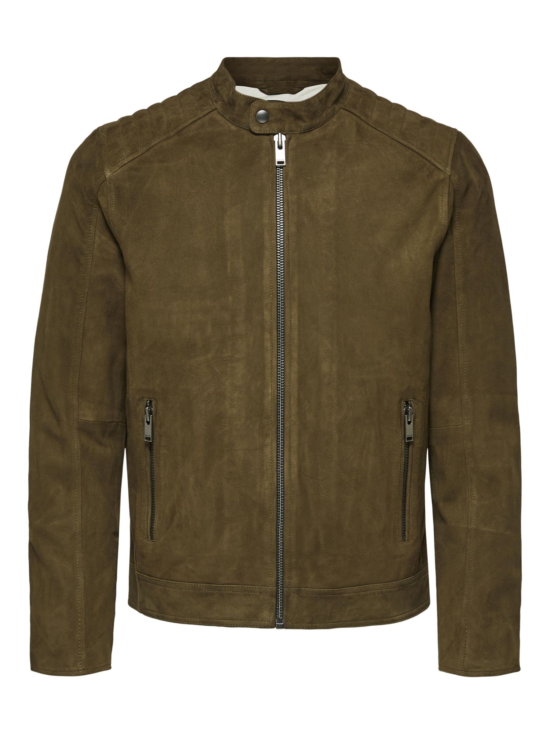 dark green suede jacket