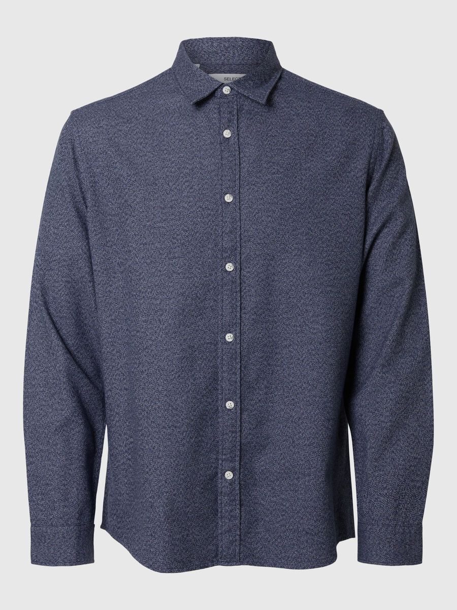 Selected LANGÆRMET FLANNEL-SKJORTE, Medium Blue Denim, highres - 16095733_MediumBlueDenim_1143929_001.jpg