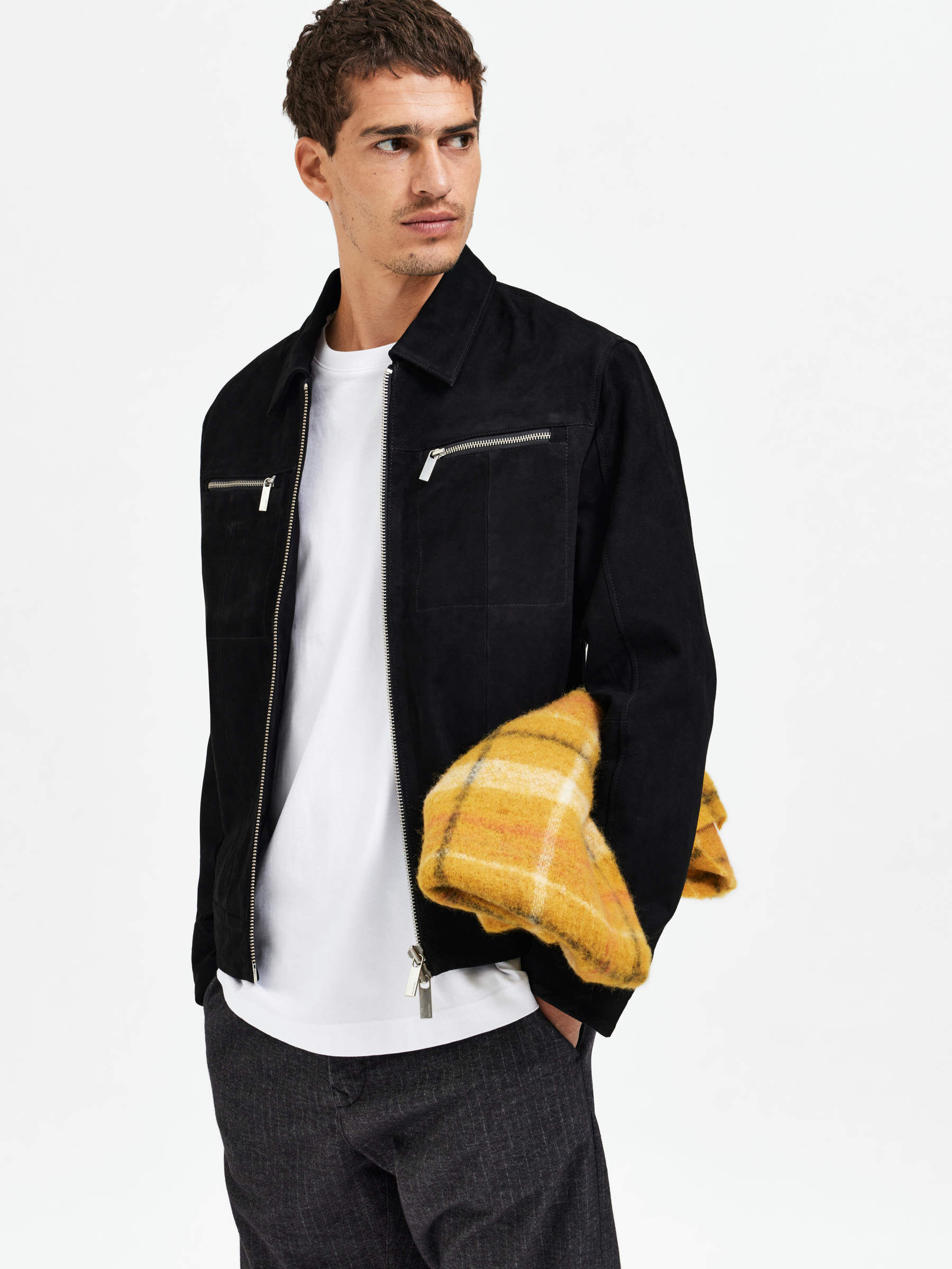 Black suede outlet jacket zara
