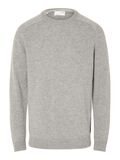 Selected COL RAS DE COU PULL EN MAILLE, Medium Grey Melange, highres - 16079780_MediumGreyMelange_853720_001.jpg