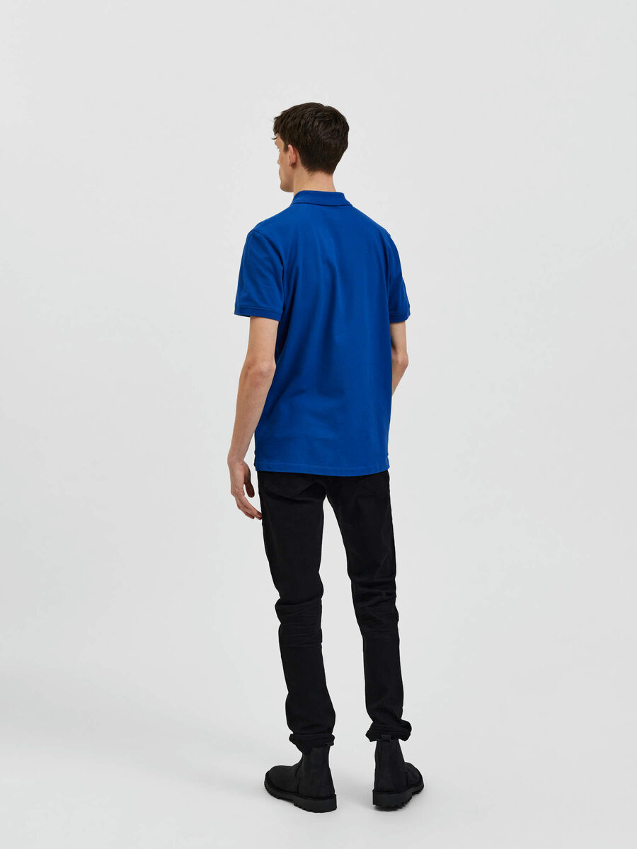 Selected SHORT SLEEVED POLO SHIRT, Blue Quartz, highres - 16082840_BlueQuartz_004.jpg