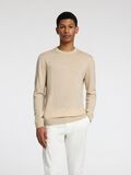 Selected 100% MERINO WOOL CREWNECK JUMPER, Oatmeal, highres - 16094647_Oatmeal_1151275_003.jpg