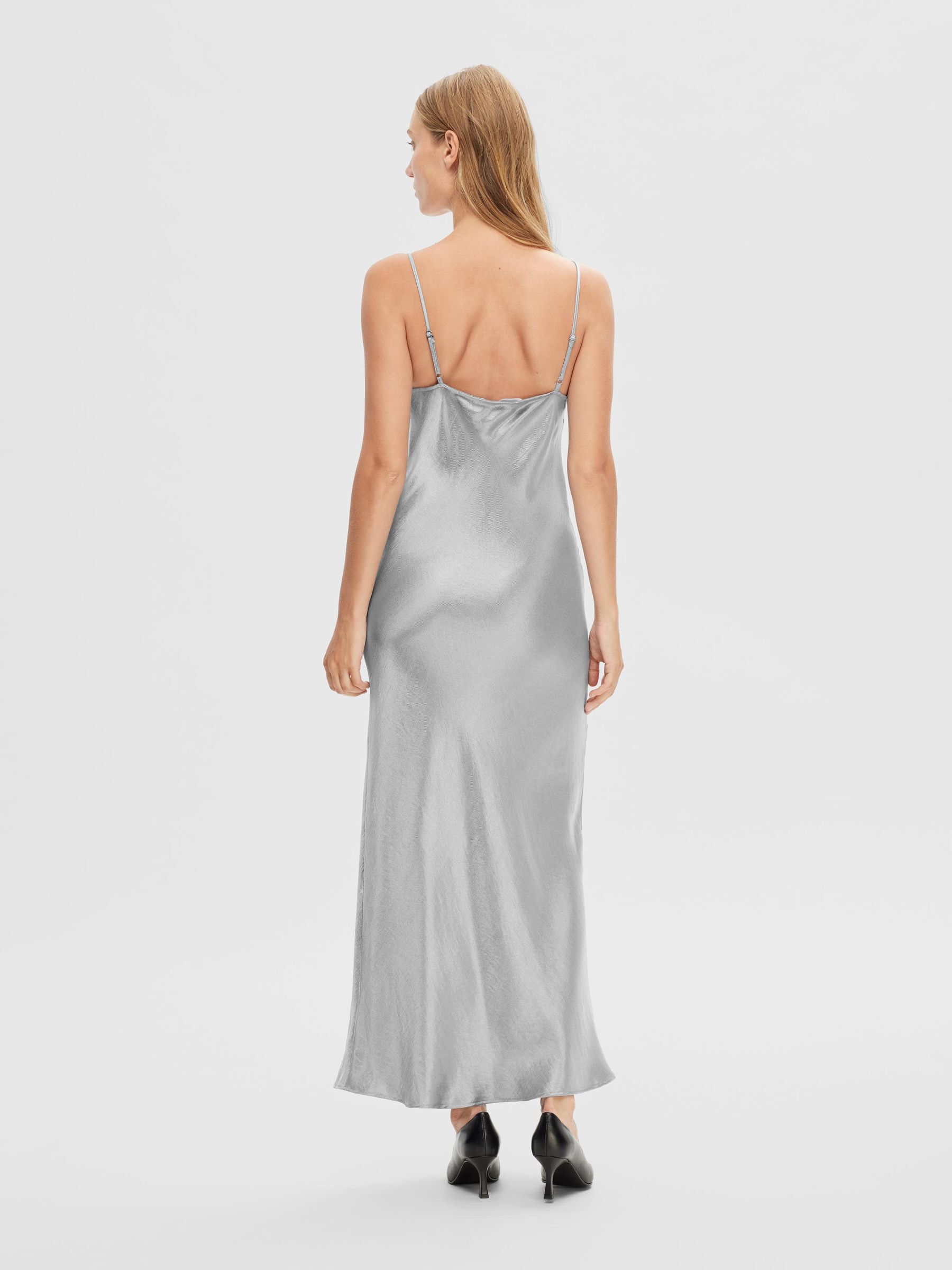 Silver slip 2025 dress long