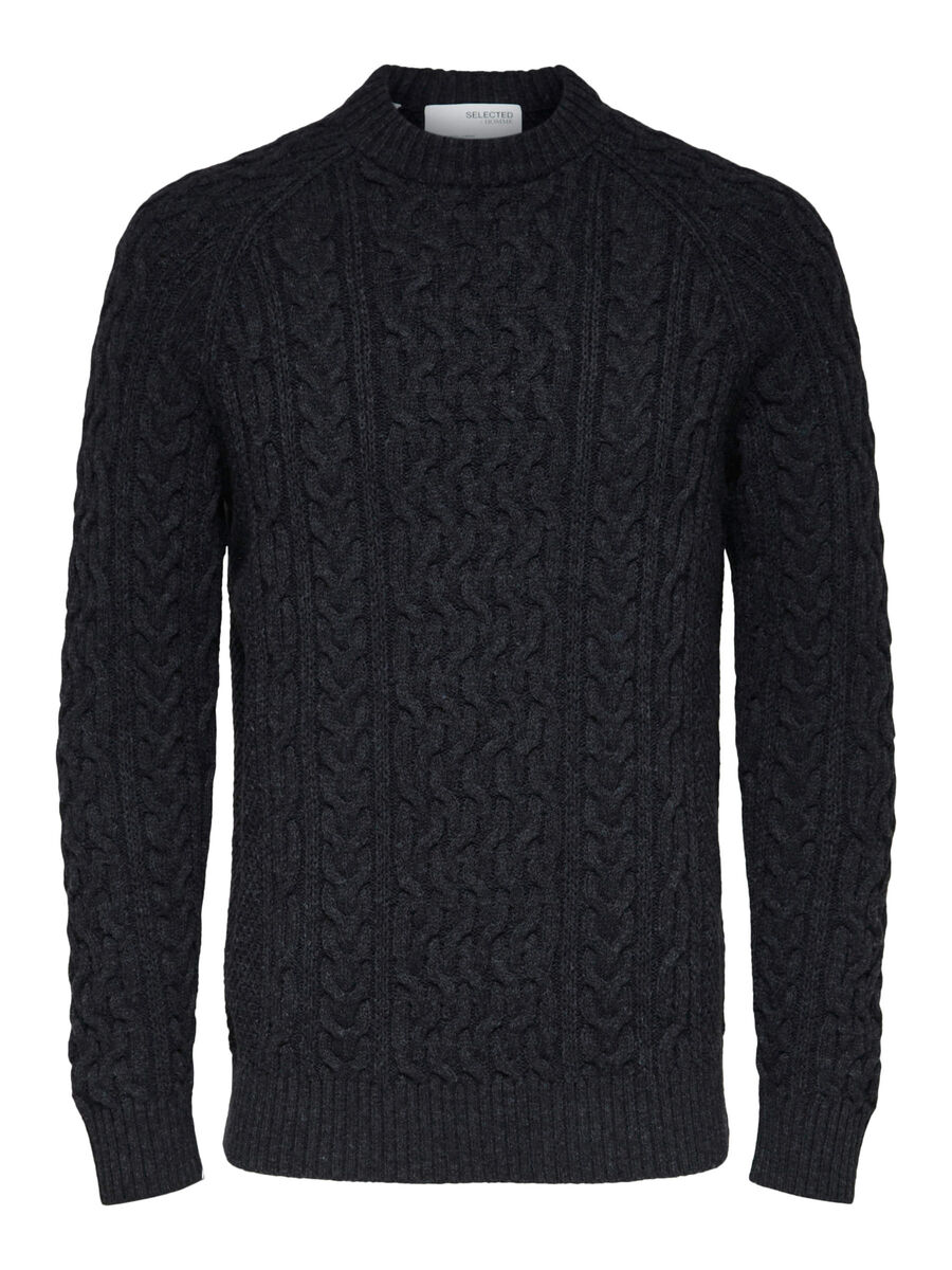 Selected CABLE KNIT JUMPER, Navy Blazer, highres - 16081163_NavyBlazer_881458_001.jpg
