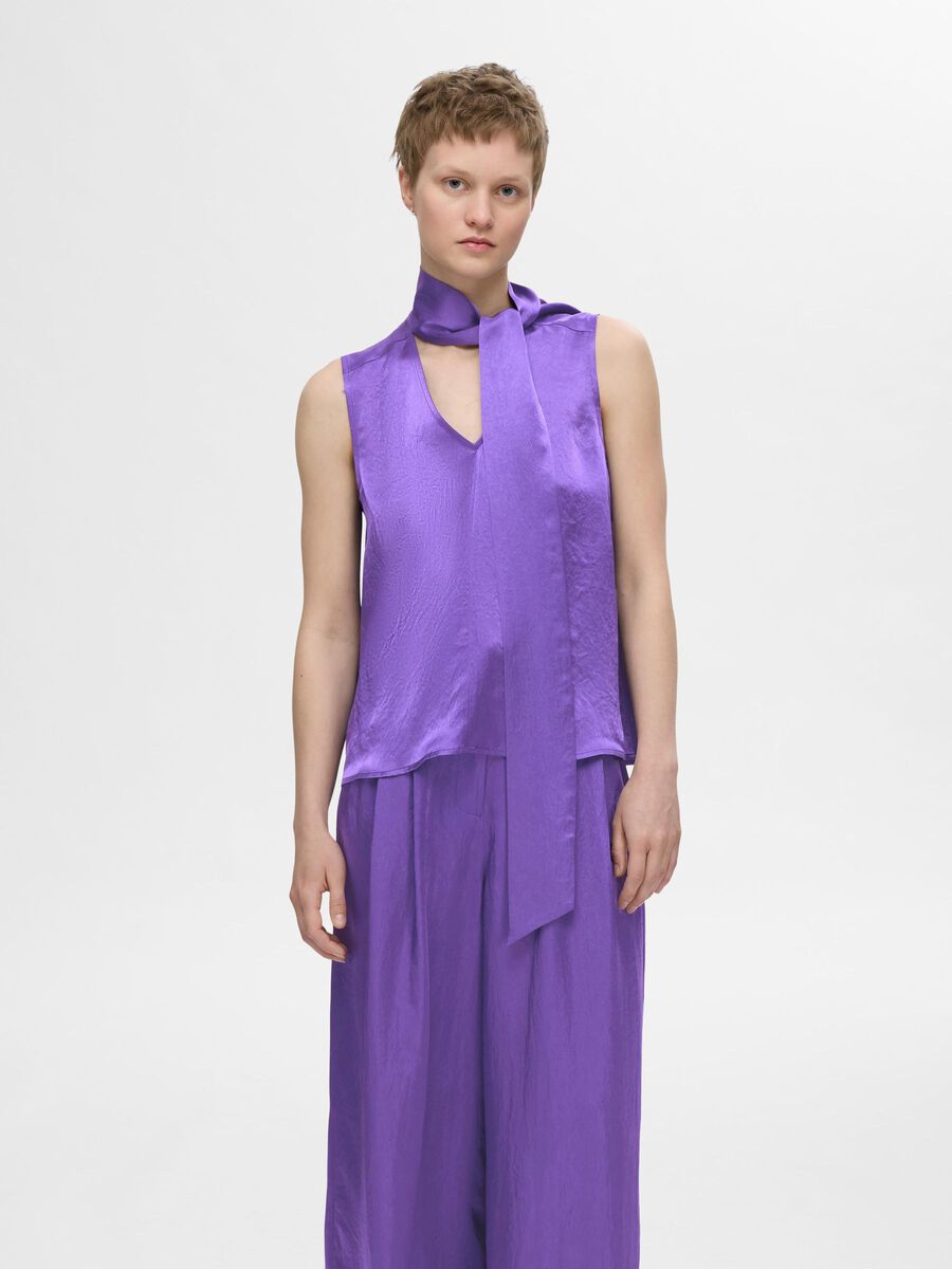 Selected SATIN BOW NECK TOP, Liberty, highres - 16094996_Liberty_003.jpg