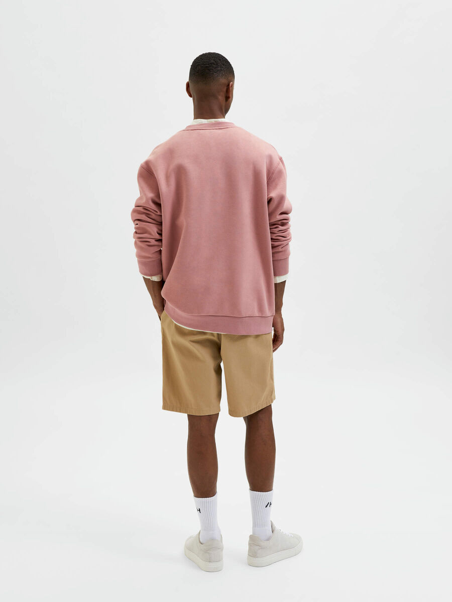 Selected CREW NECK SWEATSHIRT, Ash Rose, highres - 16083387_AshRose_004.jpg