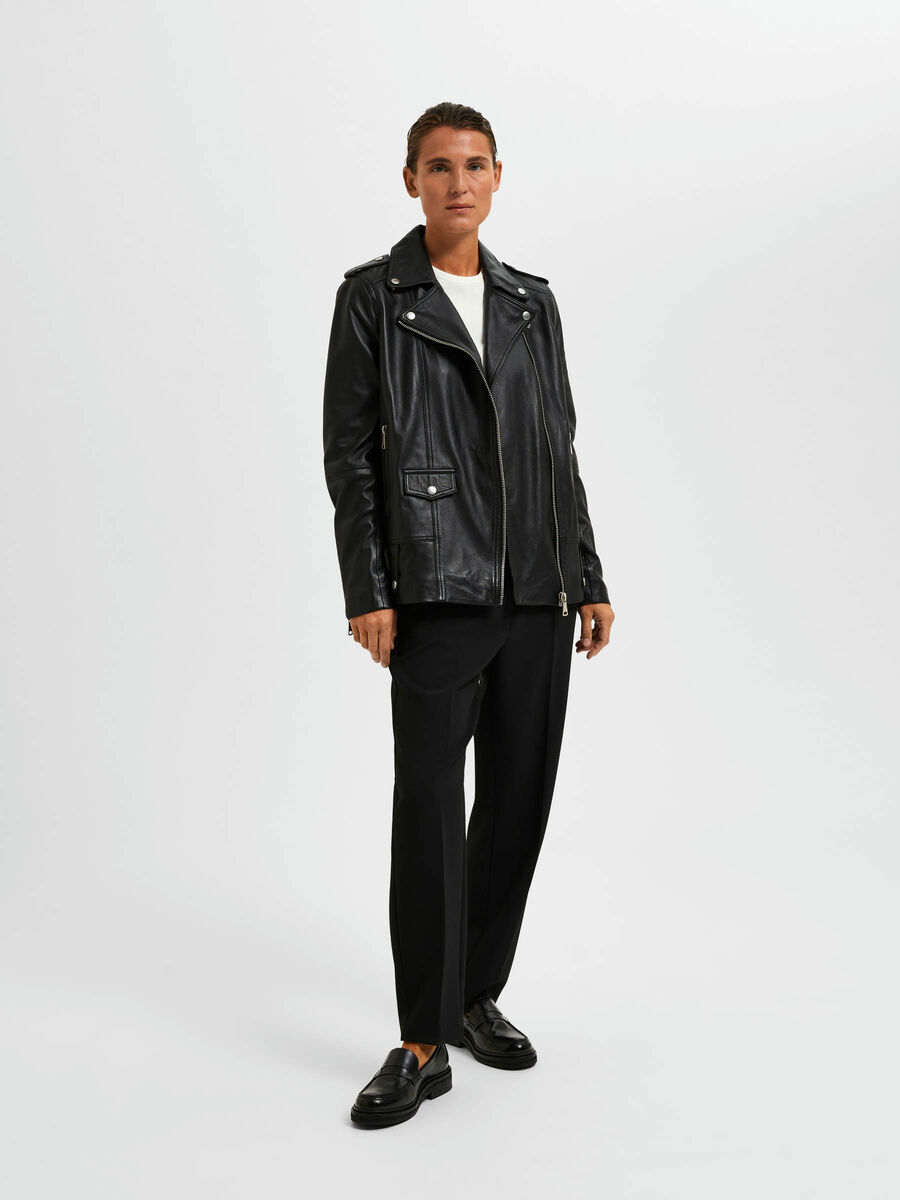 Selected OVERSIZE VESTE EN CUIR, Black, highres - 16063204_Black_005.jpg