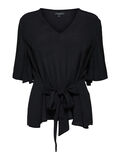 Selected V-NECK - SHORT SLEEVED TOP, Black, highres - 16073434_Black_001.jpg