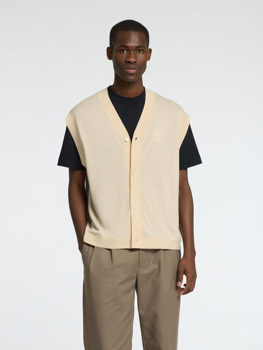 Selected 100 % LAINE MÉRINOS GILET TRICOTÉ, Angora, highres - 16097815_Angora_003.jpg