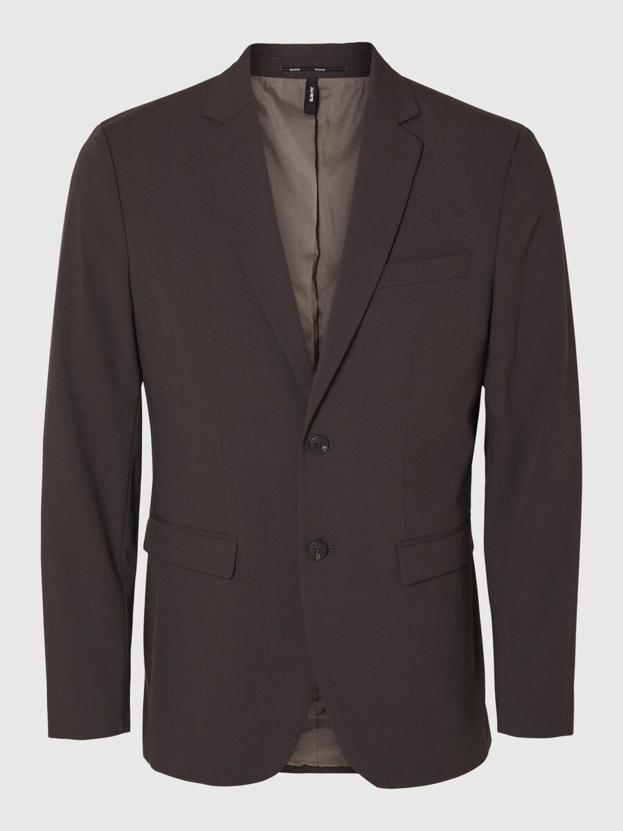 Selected VISKOSEMIX SLIM FIT BLAZER, Chocolate Torte, highres - 16087824_ChocolateTorte_001.jpg