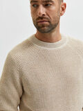 Selected CREW NECK KNITTED PULLOVER, Oatmeal, highres - 16082448_Oatmeal_901189_006.jpg