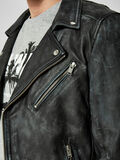 Selected NEGRA DE ESTILO BIKER CHAQUETA DE PIEL, Black, highres - 16062548_Black_006.jpg